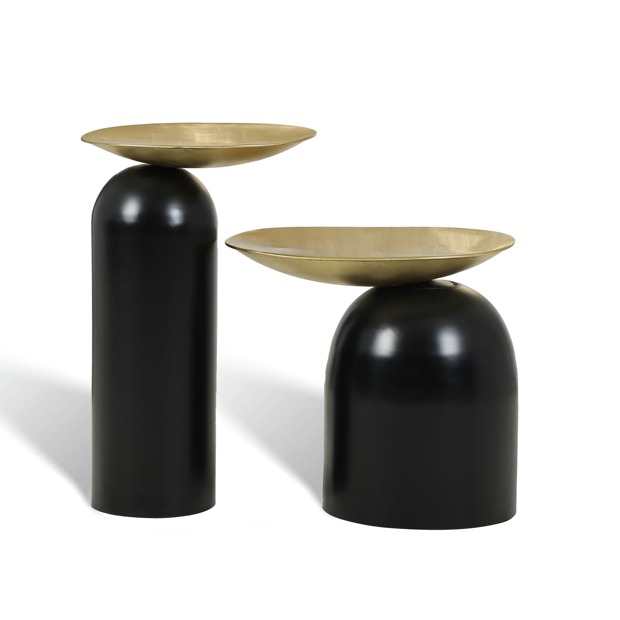 Dolphin Tables Set of 2 Black & Gold